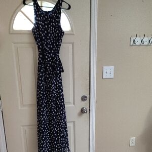 R&K Blue Halter Wrap Maxi Dress